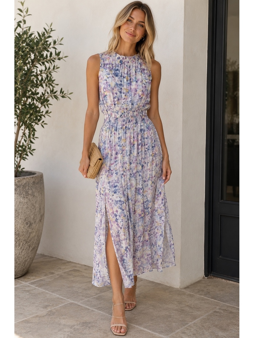 Bella Dahl Floral Sleeveless Midi Dress Size S